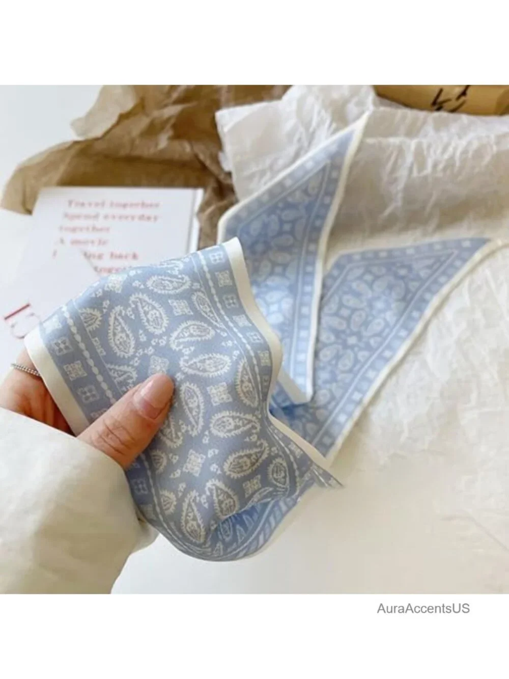 Purse Scarf for Bags Skinny Twill Hair Scarves Narrow Neck Scarf Band Women
